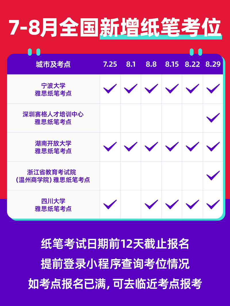 2026年雅思考试时间